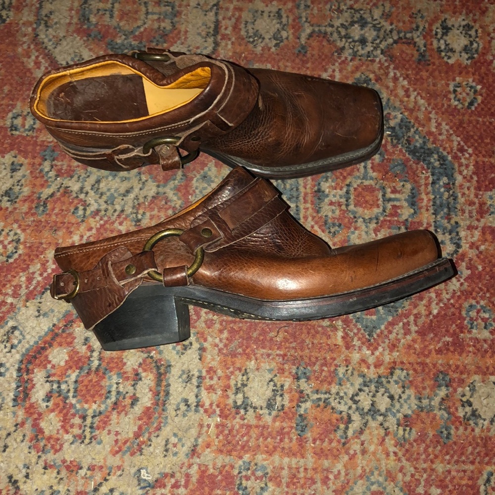 Frye Belted Harness Mules